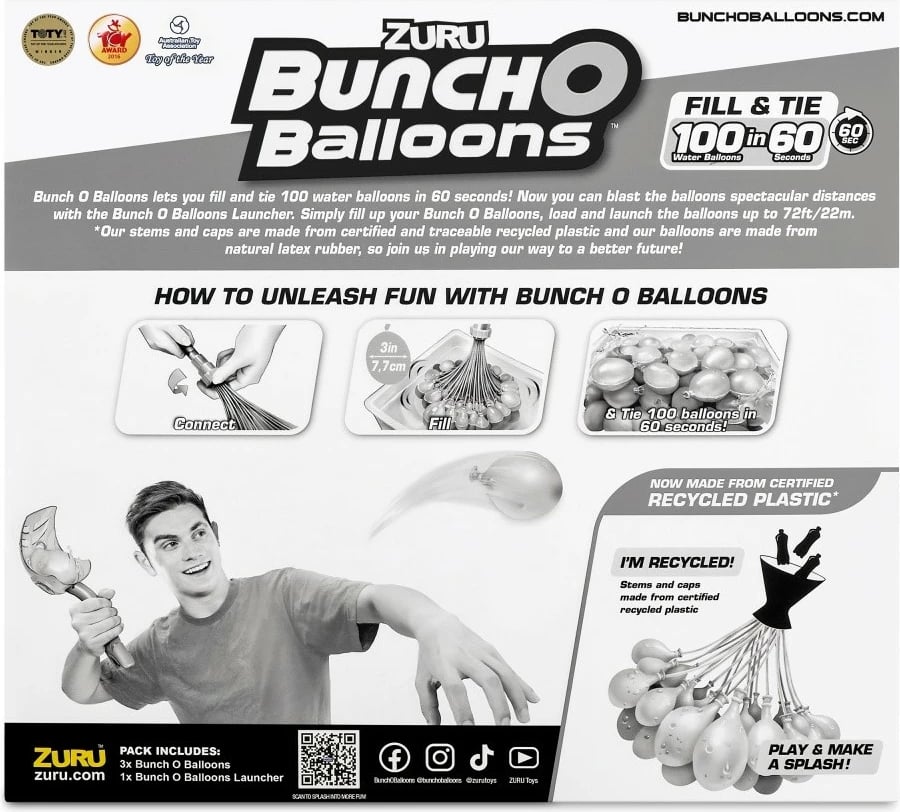 Set balona uji me hedhëse ZURU Bunch O Balloons 56490, mbi 100 copë, shumëngjyrëshe