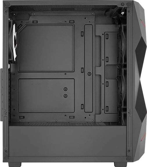 Kasë AeroCool Volcan, Midi Tower, ATX/mATX/mini-ITX, e zezë, me drita RGB