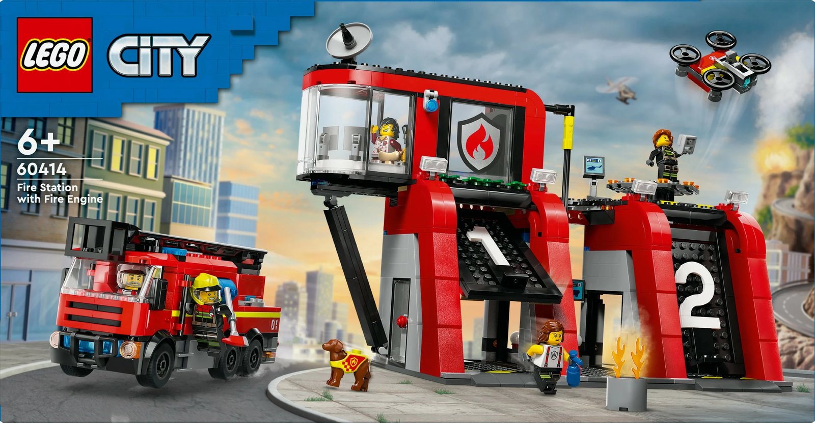 Set ndërtimi LEGO City 60414, stacion zjarri me kamion, 843 pjesë, shumëngjyrësh Set ndërtimi LEGO City 60414, stacion zjarri me kamion, 843 pjesë, shumëngjyrësh