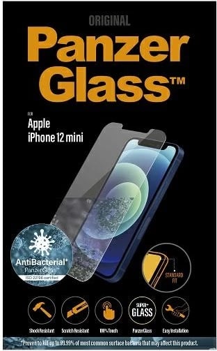 Xham i temperuar PanzerGlass Standard Super+ për iPhone 12 mini, antibakterial