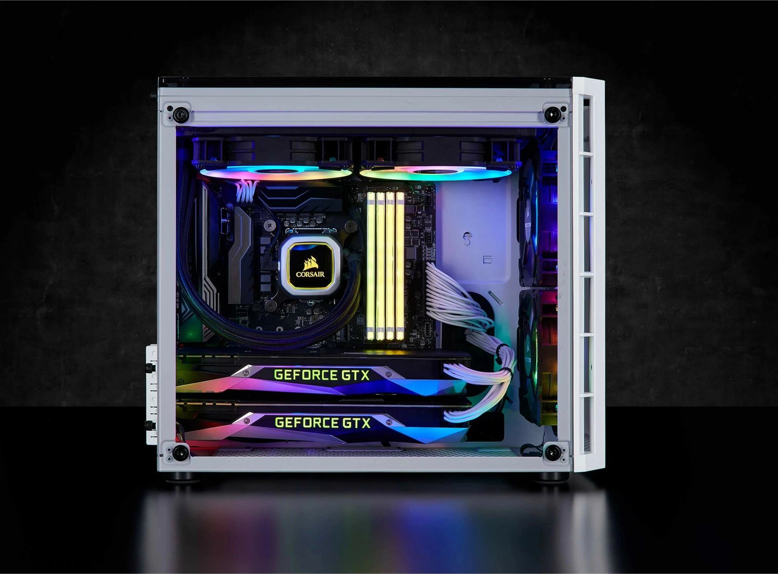 Kasë Corsair Crystal 280X, micro ATX, xham i temperuar, e bardhë