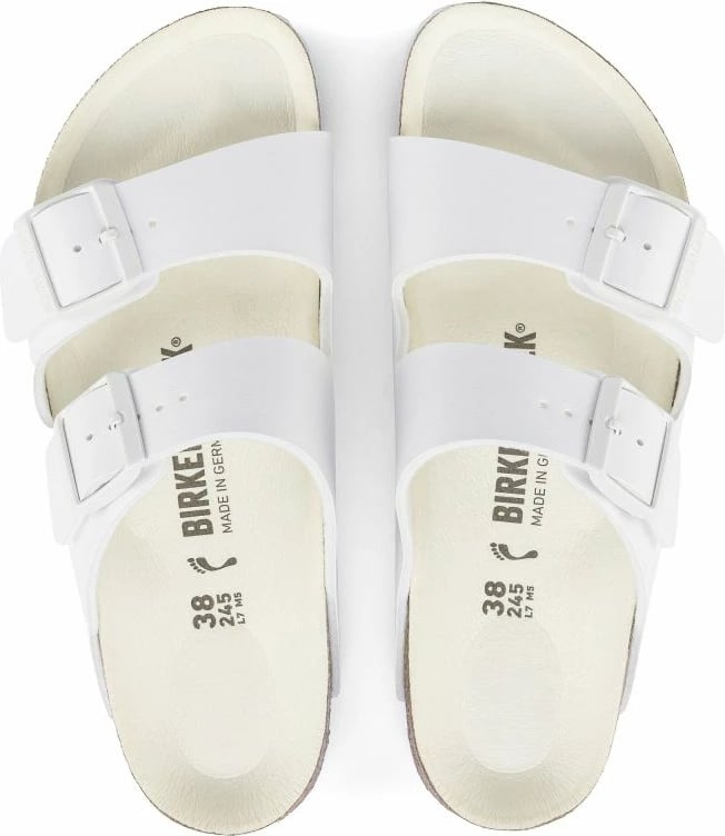 Flip-flops Birkenstock për femra dhe meshkuj, të bardha