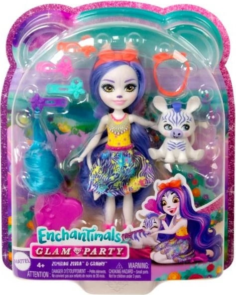 Set kukullë Enchantimals Mattel HNV28 me zebër dhe aksesorë, shumëngjyrëshe