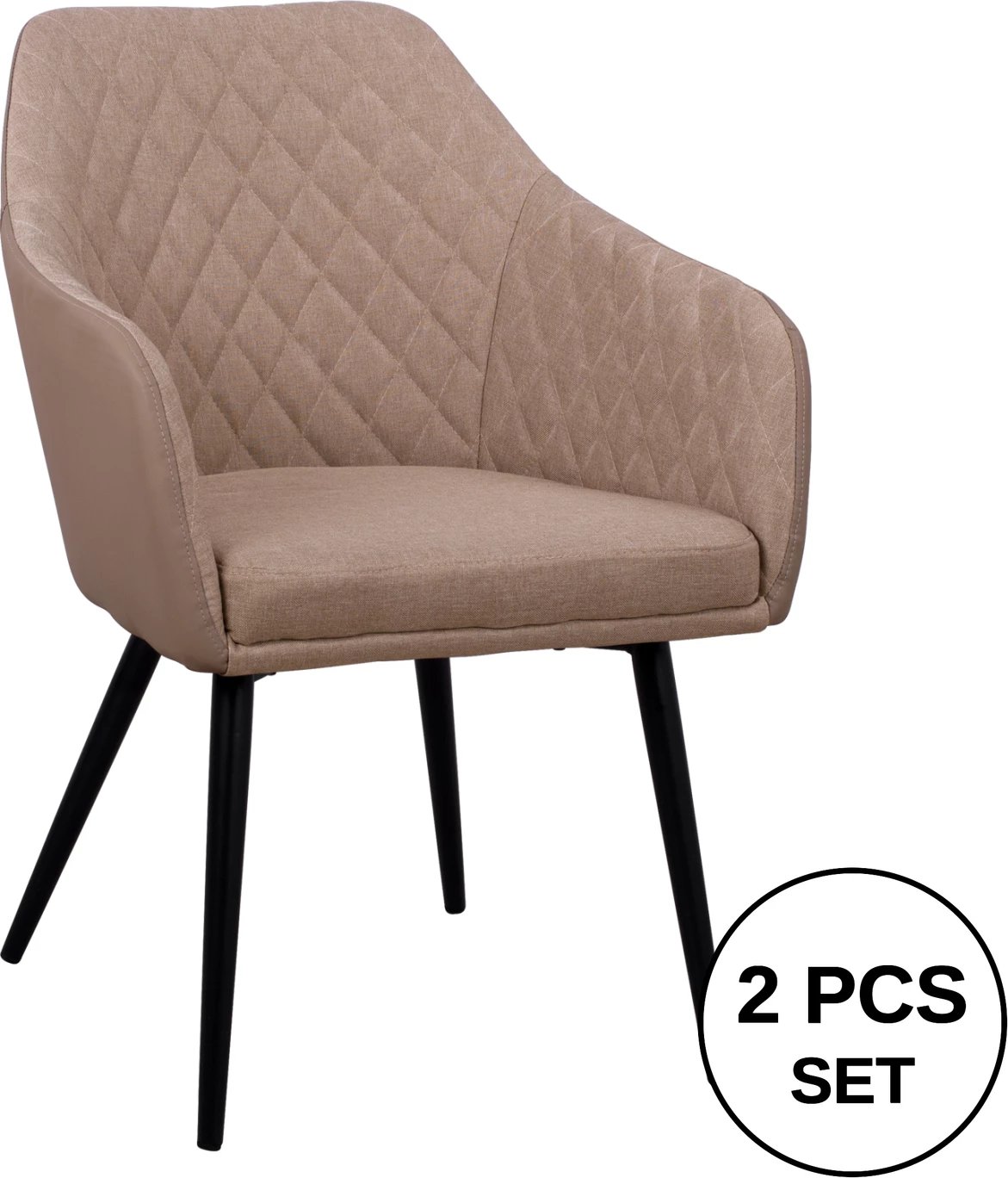 Karrige Charles FH8522.07 me pëlhurë Bezhë & PU Bezhë 57x63x83 cm, set prej 2 copash