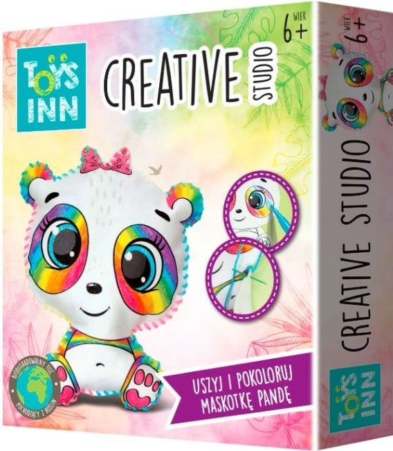 Set kreativ për qepje dhe ngjyrosje panda, Stnux, STN7908, shumëngjyrësh