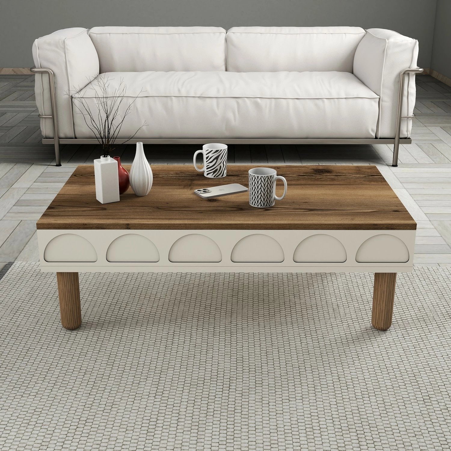 Set mobiljesh për dhomë dite, Skye Decor, Bohem 855, krem