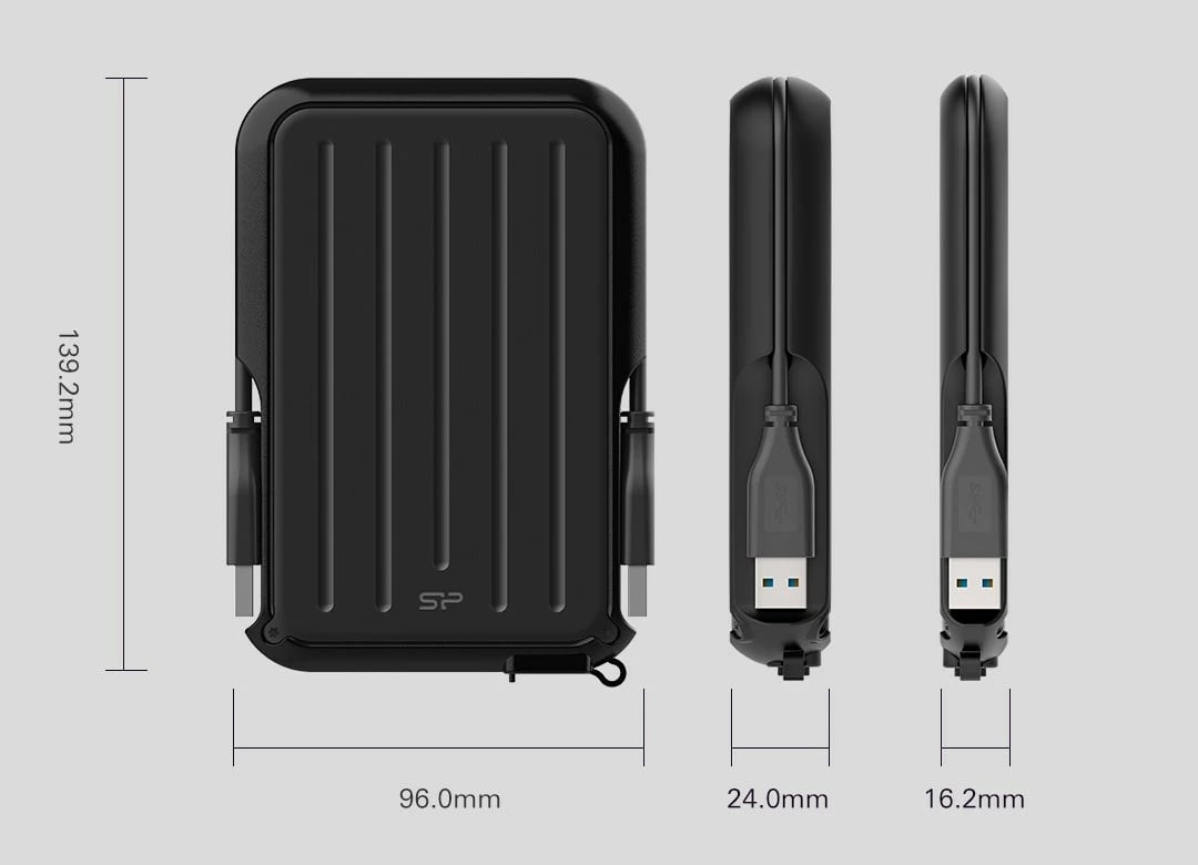 Disk HDD Silicon Power A66, 2TB, i zi / verdhë
