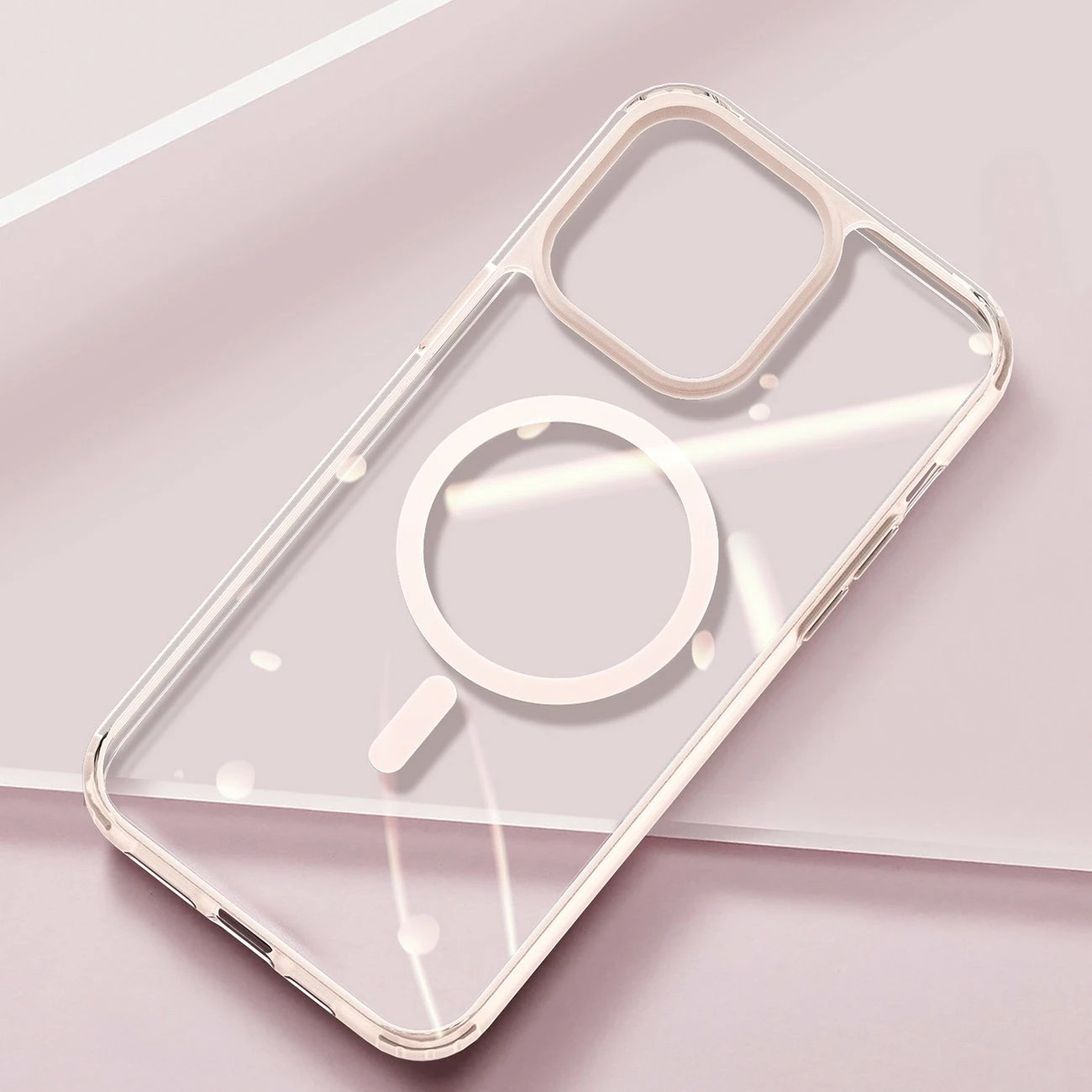 Mbështjellës Dux Ducis Clin2 për iPhone 14 Plus, MagSafe, Rozë, Transparent