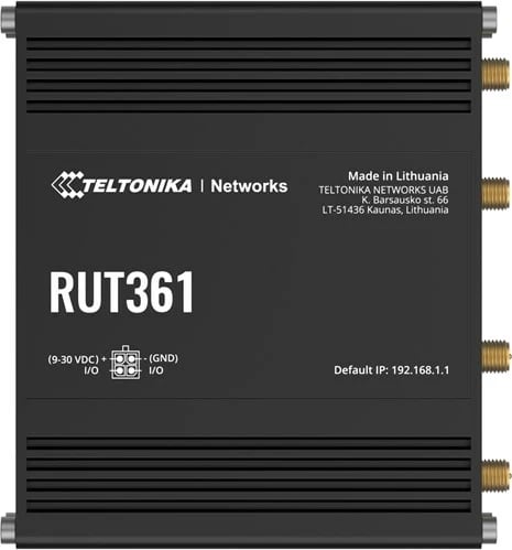 Router Teltonika RUT361, Industrial 4G LTE, WiFi 4, 2x RJ45, Alumini