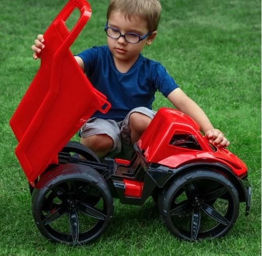 Kamion lodër Wader Maximus 64000, plastikë, i kuq dhe i zi