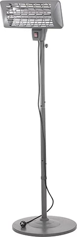 ngrohës terase në këmbë, Adler Camry CR 7737, 1000/2000W, elemente kuarci, IP24, zonë 14 m², lartësi 157–202 cm, gri