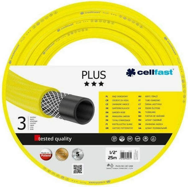 Zorrë kopshti Cellfast PLUS 3/4", 25m, e verdhë