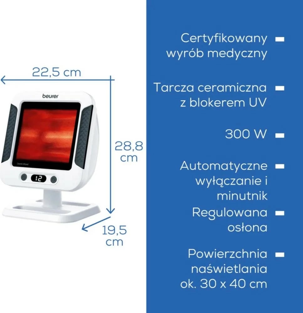 Llampë infrakuqe, Beurer, IL60, 300 W, timer, filtër qelqi qeramik, e bardhë