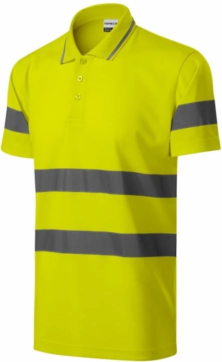 Fanellë polo Rimeck për meshkuj, ngjyrë e verdhë fluoreshente