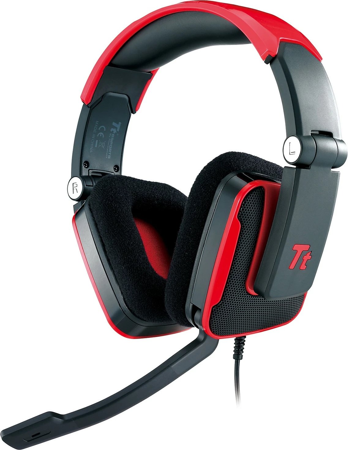 Kufje gaming Thermaltake TteSPORTS SHOCK Royal Red, 3.5mm, me mikrofon, e zezë/kuqe