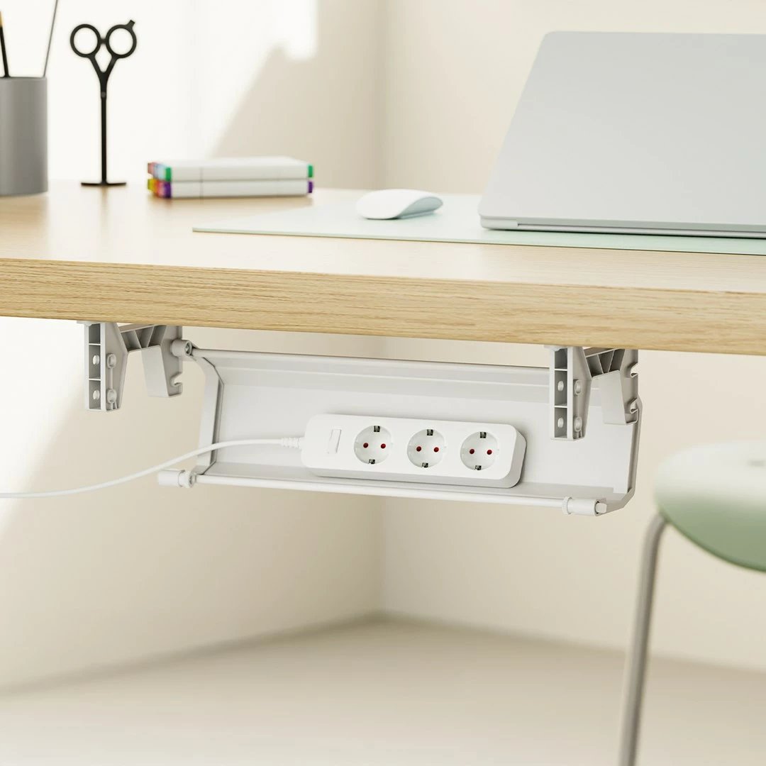 Organizues kabllosh Maclean MC-106 W, nën tavolinë, i bardhë