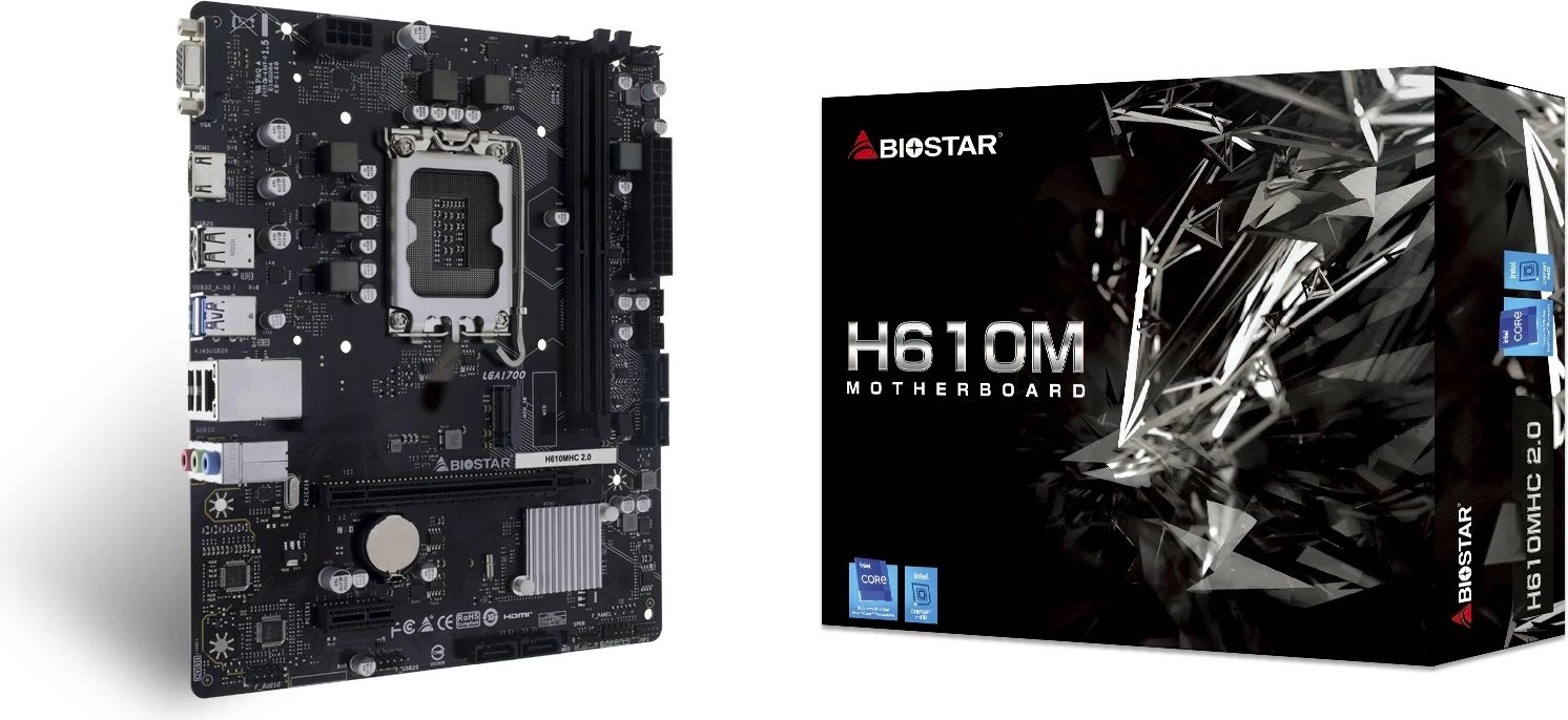 Pllakë amë Biostar H610MHC 2.0, Intel LGA 1700, DDR4, micro ATX