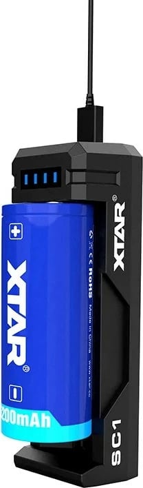 Karikues baterish XTAR SC1, për Li-Ion, i zi
