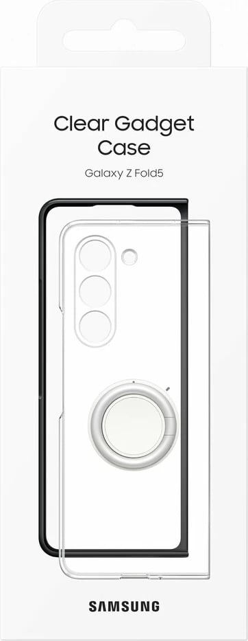 Mbështjellës silikoni Samsung Galaxy Z Fold 5 me mbajtëse gishti, Transparent