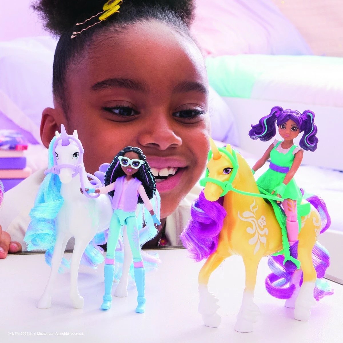 Set figurina Unicorn Academy Spin Master 6071175, Ava dhe Leaf, 11 cm + 13 cm, për vajza