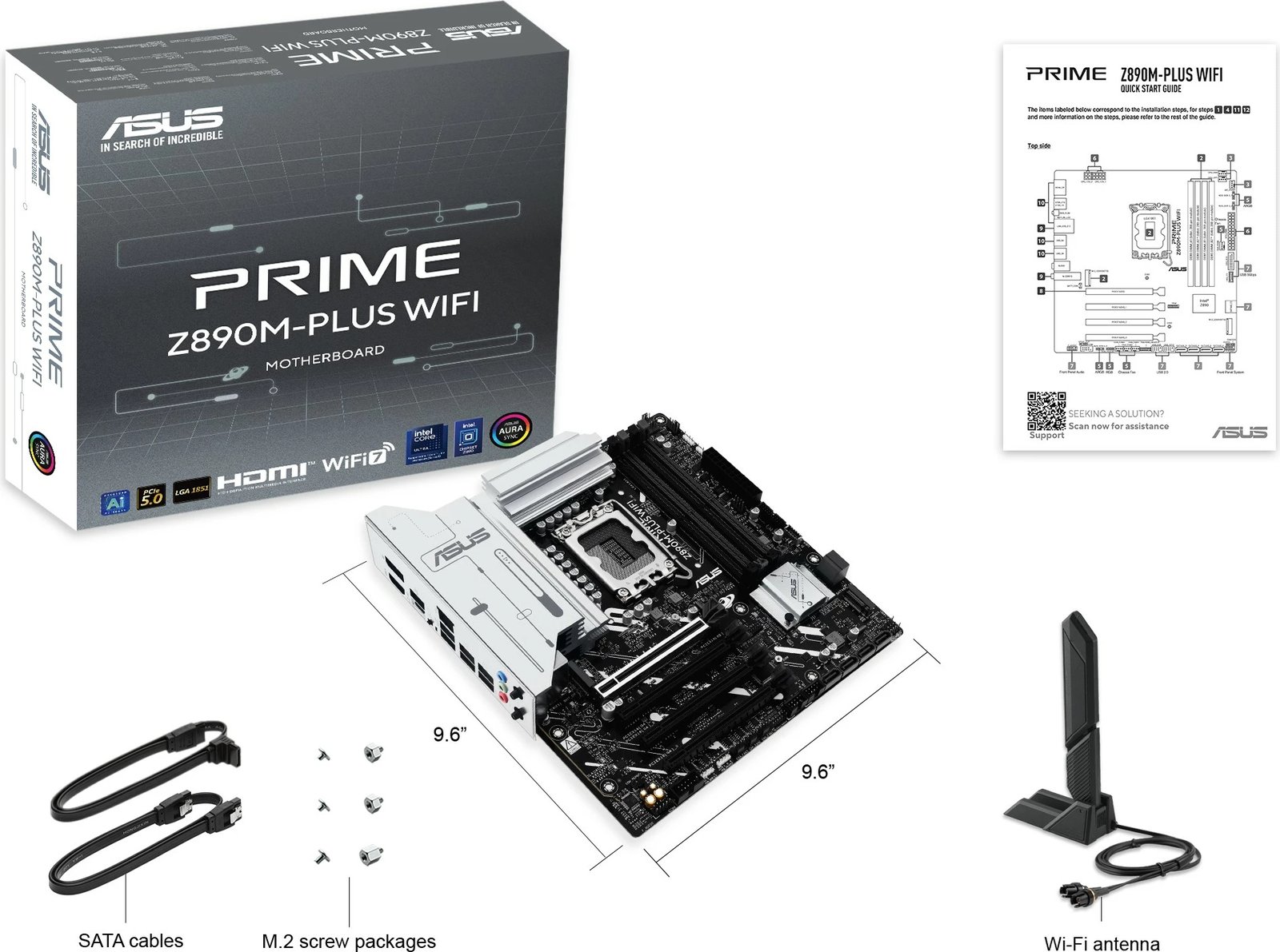 Pllakë amë ASUS PRIME Z890M-PLUS WIFI, Intel, LGA 1851, DDR5, 192 GB