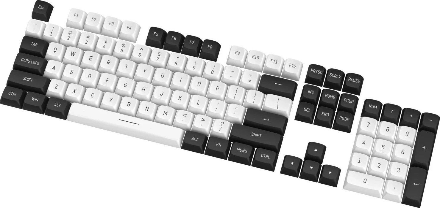 Keycaps Redragon A132 PBT Doubleshot, 150 copë, bardhë-e zezë Keycaps Redragon A132 PBT Doubleshot, 150 copë, bardhë-e zezë