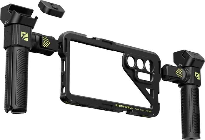 Kasë montimi Freewell Genius Rig për Samsung Galaxy S25 Ultra, me doreza dhe telekomandë Bluetooth, e zezë