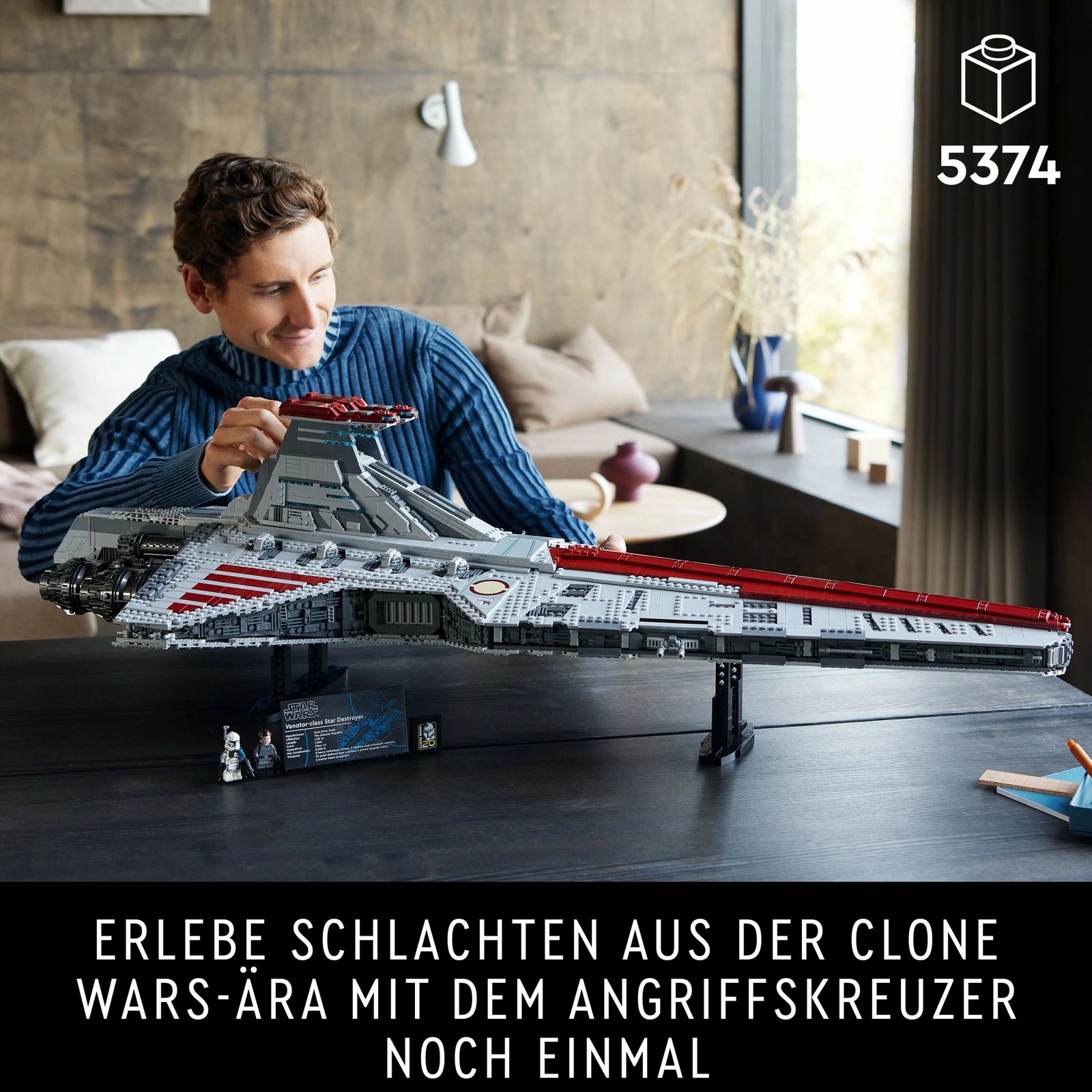 Set ndërtimi LEGO Star Wars Venator-Class Republic Attack Cruiser, 5374 pjesë, plastikë, shumëngjyrësh