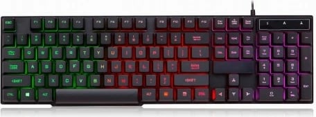 Tastierë ART AK-49 me ndriçim RGB, me kabllo, USB, e zezë