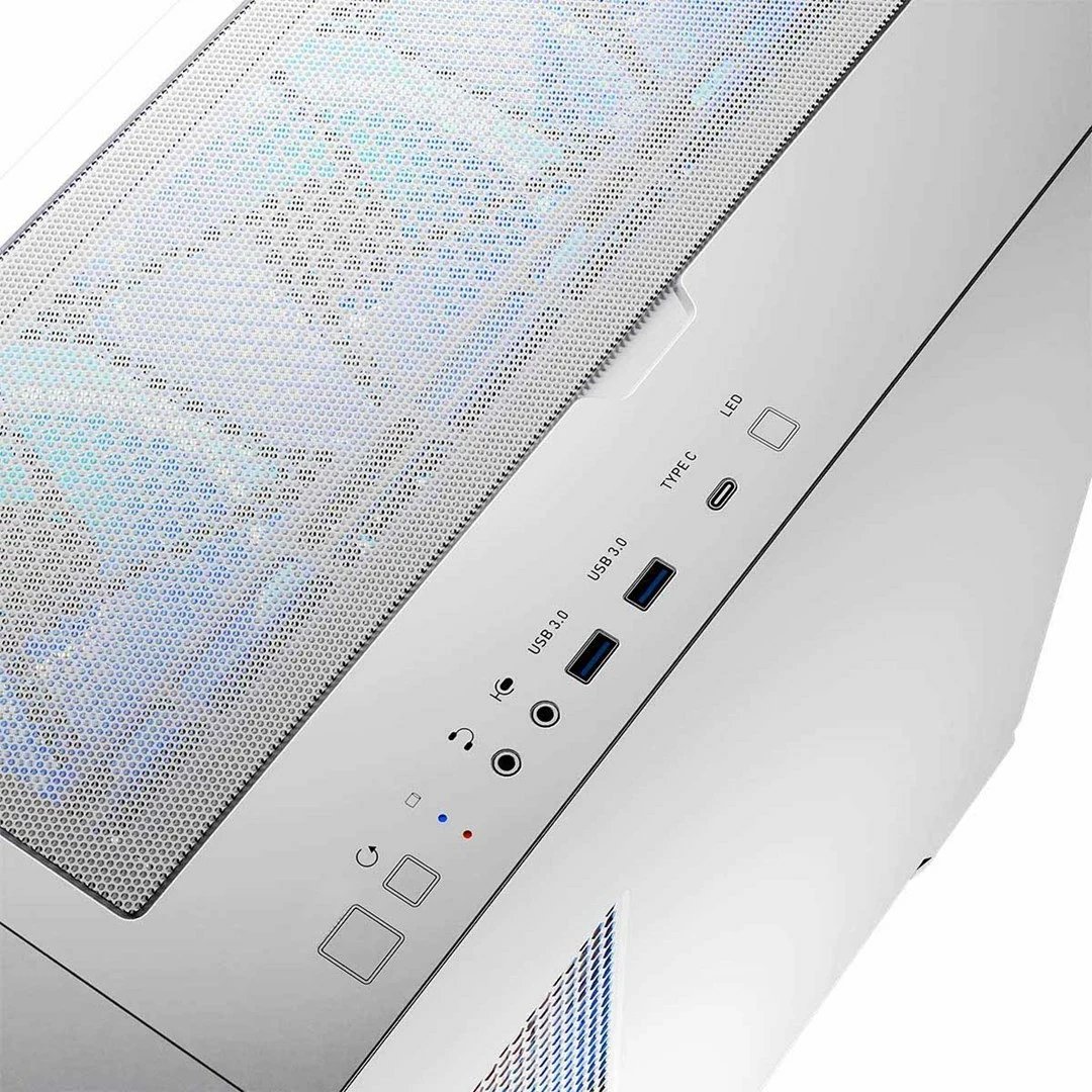 Kasë MODECOM HORIZON ARGB Flow MIDI USB 3.0 X 2 CYPE-C, e bardhë