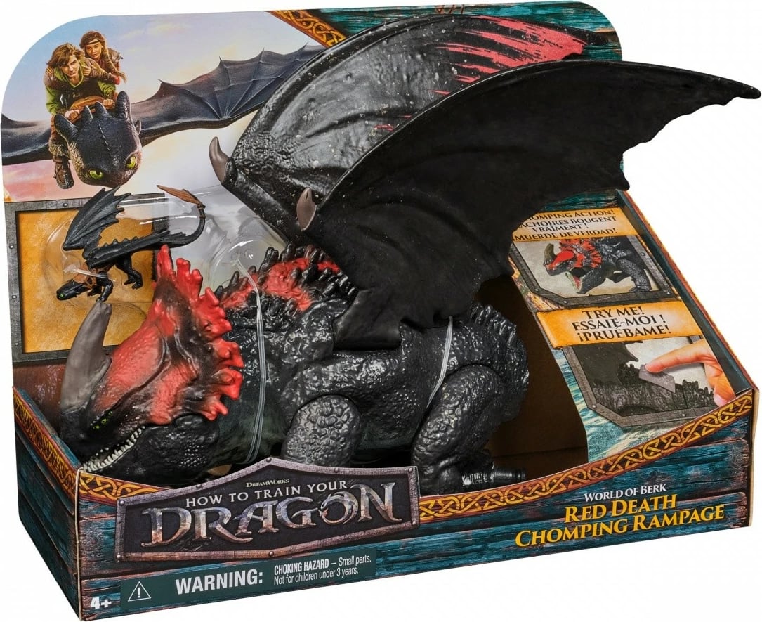 Set lodër, Spin Master How to Train Your Dragon 6072650, Red Death me figurine Toothless, plastikë, 4+, zi/e kuqe, set