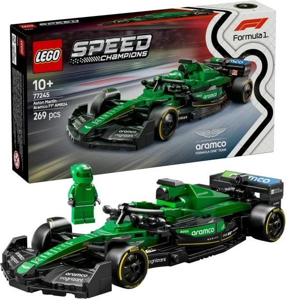 Set ndërtimi LEGO Speed Champions Aston Martin Aramco F1 AMR24, 269 pjesë, Jeshile