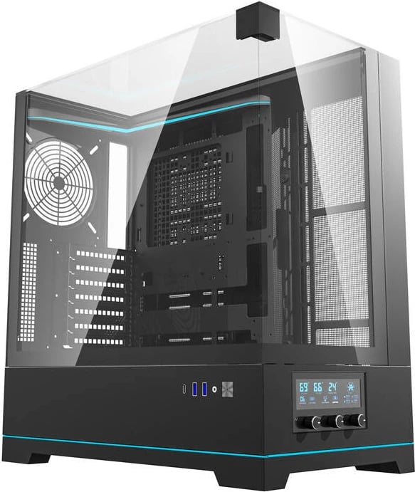 Kasë Darkflash DY450, ATX Mid Tower, pa ventilatorë, xham i temperuar, e zezë