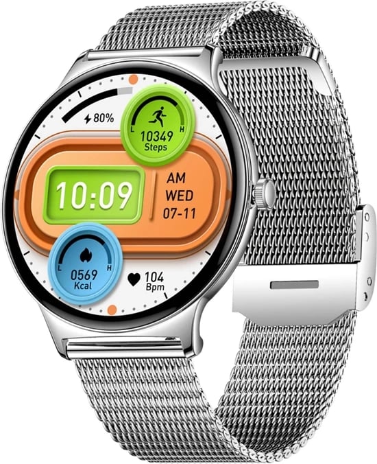 Smartwatch Colmi V89 AMOLED 1.43" BT thirrje 100+ sporte IP67 çelik argjendtë