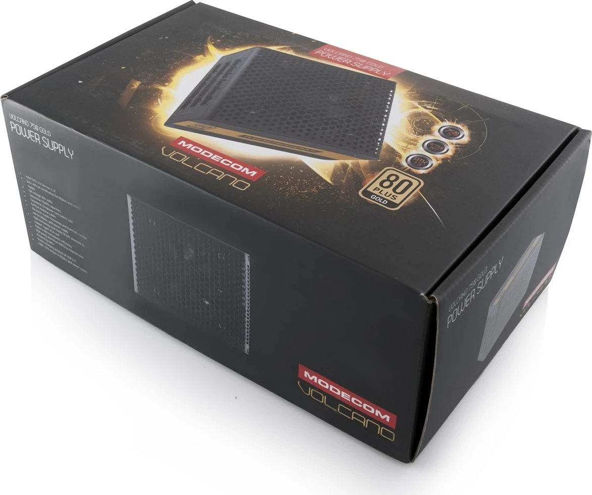 Njësi furnizimi me rrymë Modecom Volcano Gold 750 W ATX, e zezë