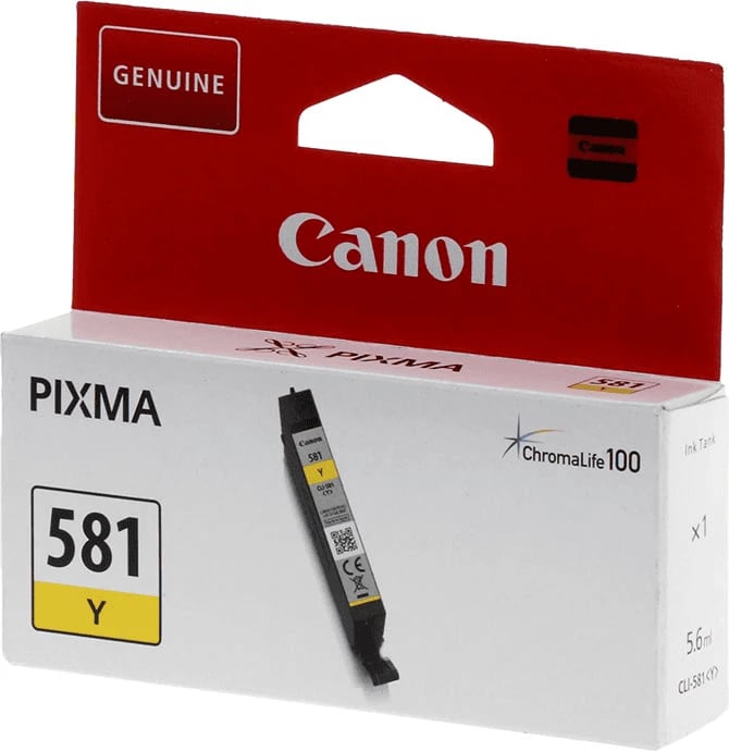 Kasetë bojë, Canon, CLI-581Y 2105C001, 5.6 ml, rendiment 259 faqe, standard, e verdhë