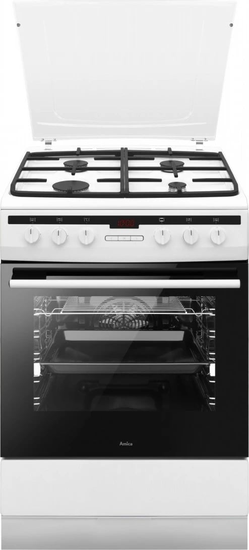 Furrë dhe pianurë Amica 617GEH3.33HZpTaDpA(W) PIZZA, 65L, gaz/elektrik, e bardhë