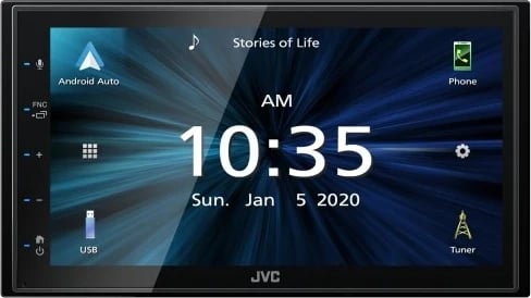 Radio DVD për makinë JVC, 200 W, Bluetooth, e zezë