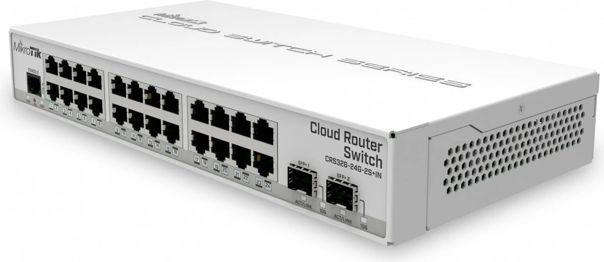 Switch i menaxhuar Mikrotik CRS326-24G-2S+IN, 24xGbE, 2xSFP+, Desktop, Bardhë