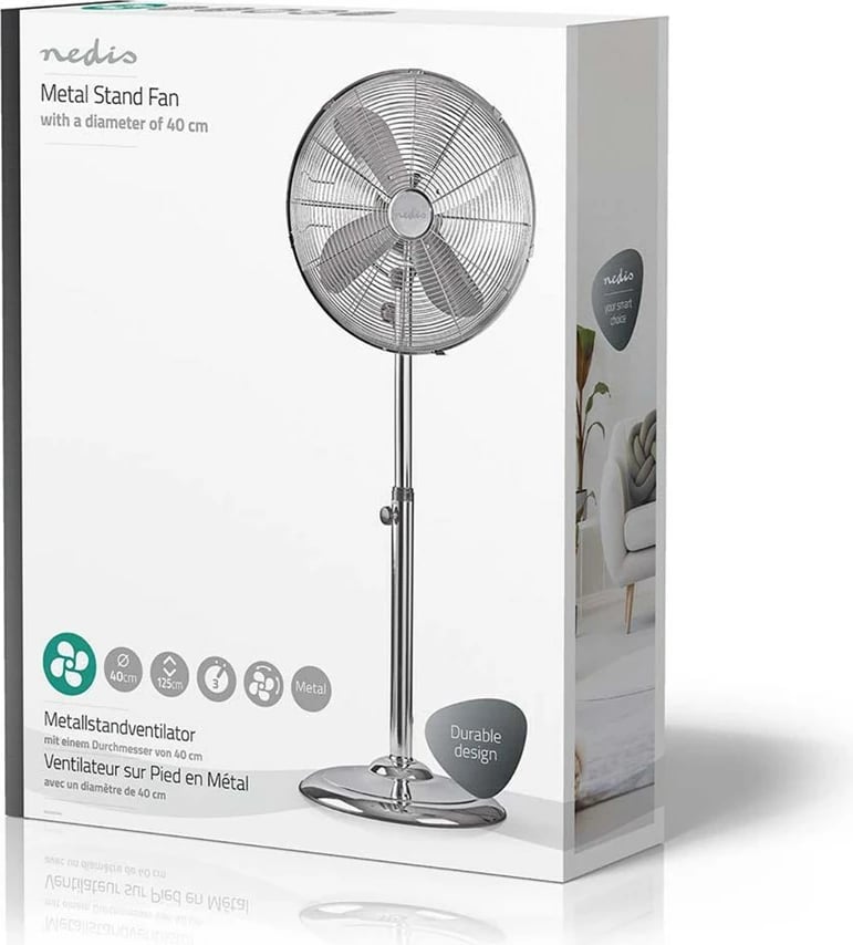 Ventilator Nedis FNST20ECR40, Ngjyrë Argjendi