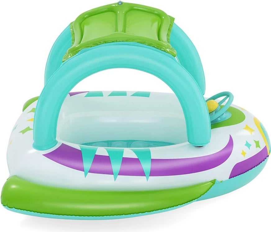 Varkë e fryrë për fëmijë me tendë, Bestway, 107 x 112 cm, shumëngjyrëshe