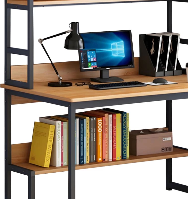 Tavolinë kompjuteri Damp MDF, kafe/ zezë, 100x60x154cm