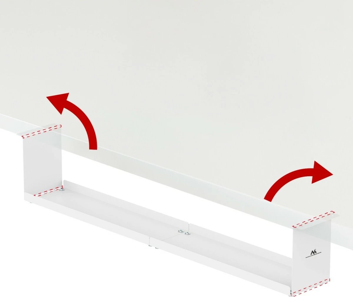 Organizues kabllosh Maclean MC-107 W, nën tavolinë, çelik, Bardhë