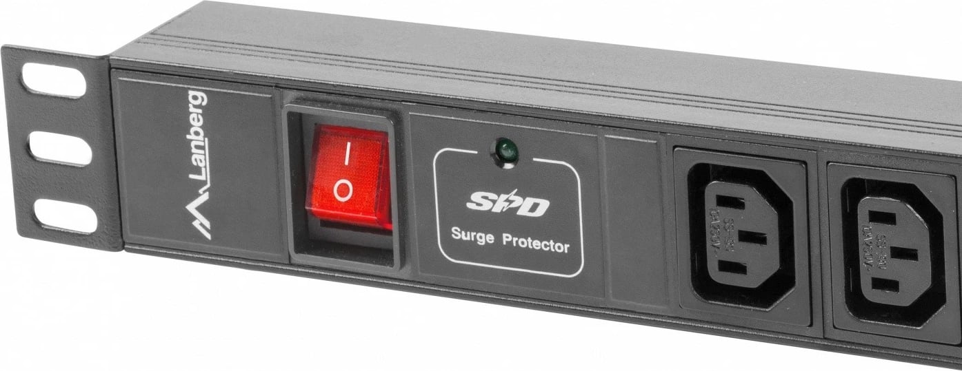 Listë furnizimi me energji (PDU) Lanberg PDU-08I-0200-C20-BK, 8x IEC C13, 1U, 16A, 2m, e zezë
