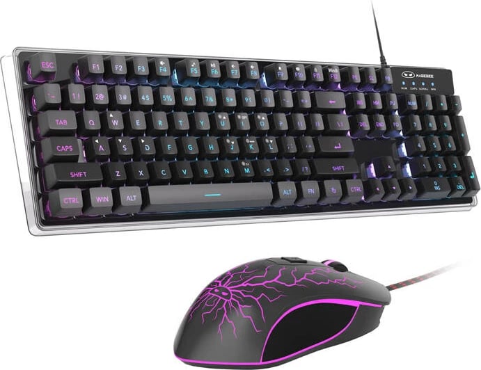 Set tastierë me tela dhe maus MageGee K1, RGB, 104 taste, DPI 3200, i zi