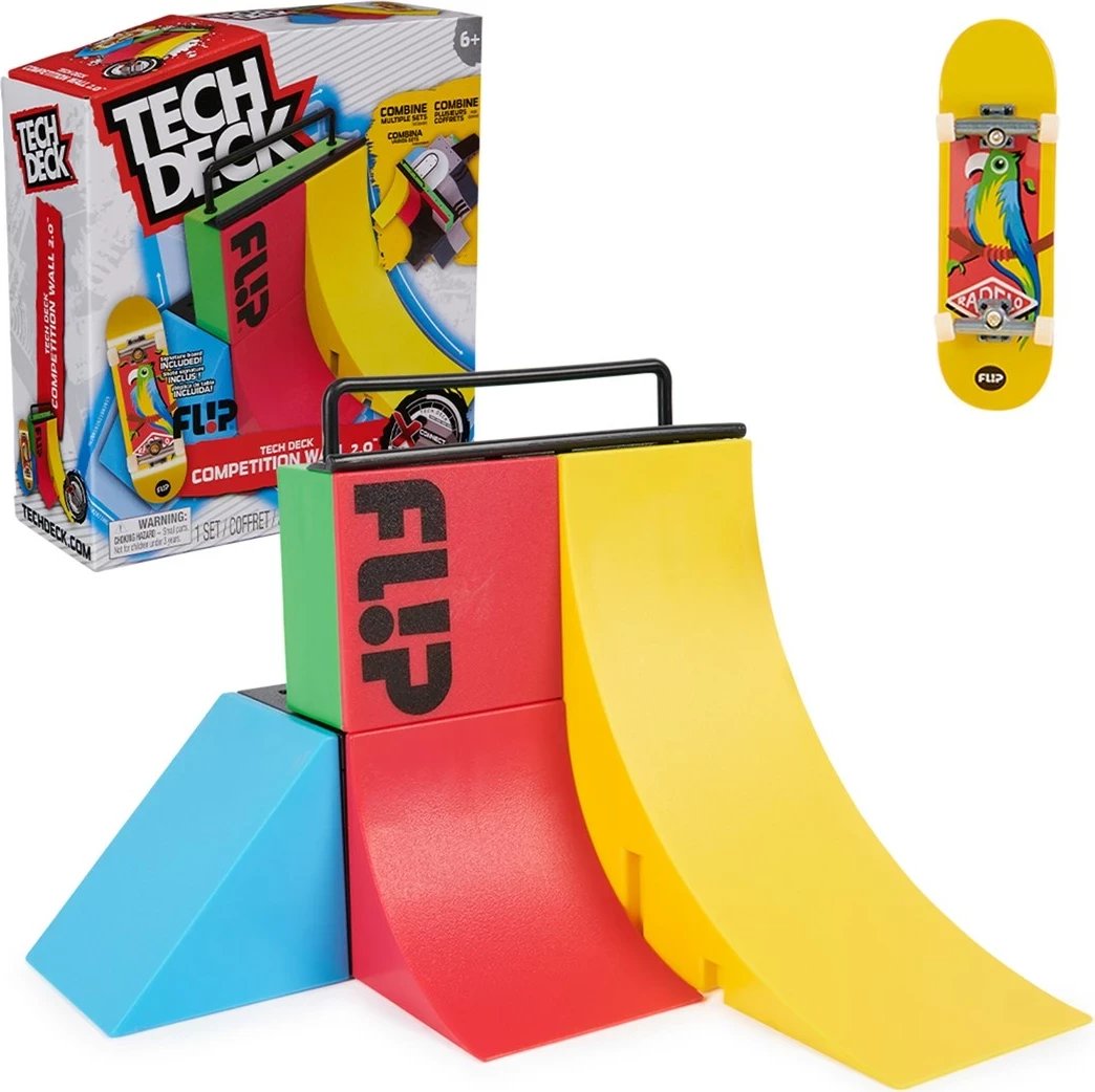 Set rampash Tech Deck Competition Wall 2.0 X-Connect Park Creator, me fingerboard ekskluziv, shumëngjyrësh