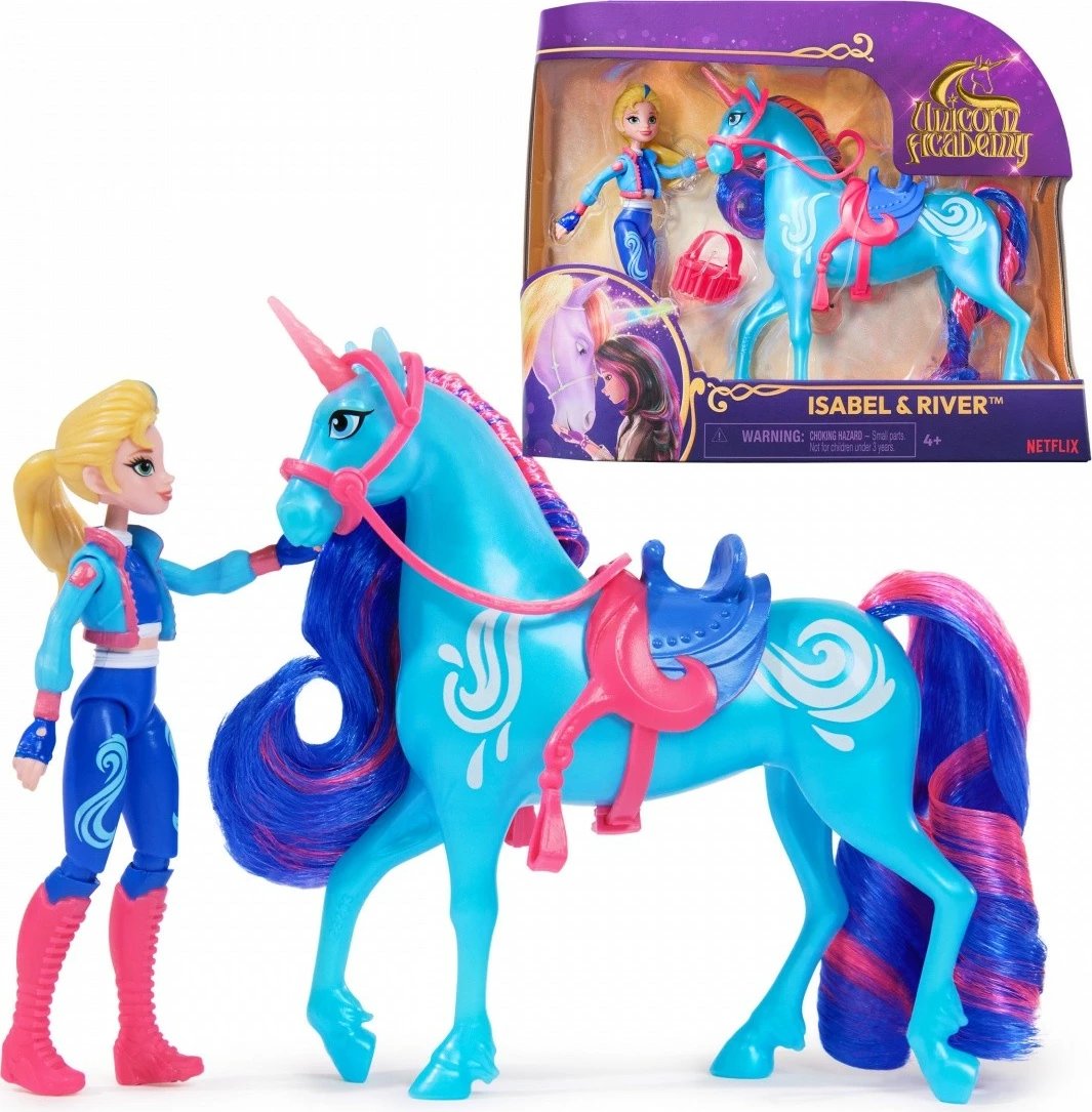 Set figurina Unicorn Academy Spin Master 6071175, Ava dhe Leaf, 11 cm + 13 cm, për vajza
