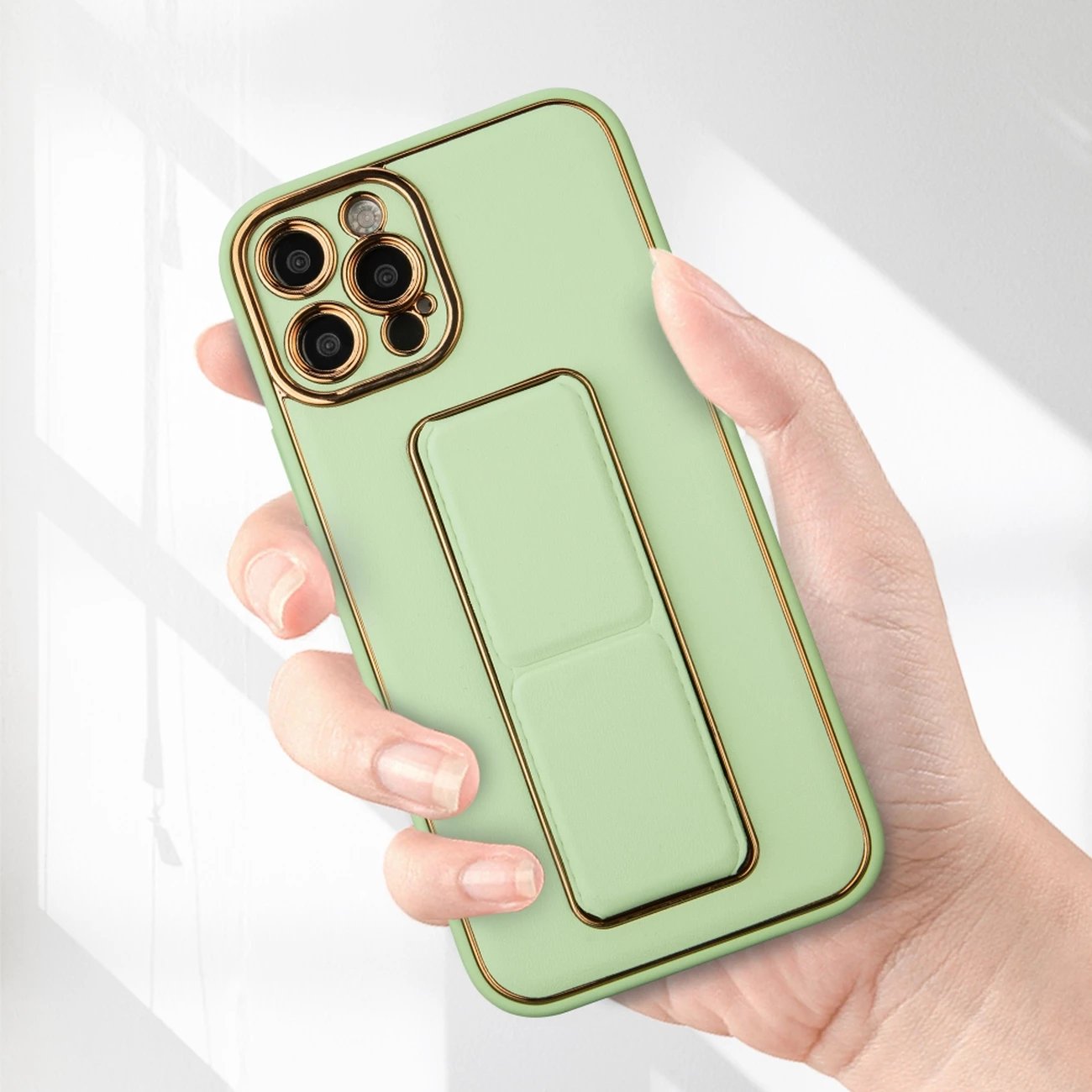 Mbështjellës Hurtel New Kickstand Case për iPhone 12 Pro, me qëndrim, e gjelbër