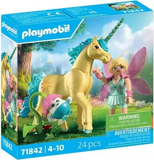 Set lodrash Playmobil Princess Magic 71842 njëbrirësh me zanë Sunshine Blossom, 24 pjesë