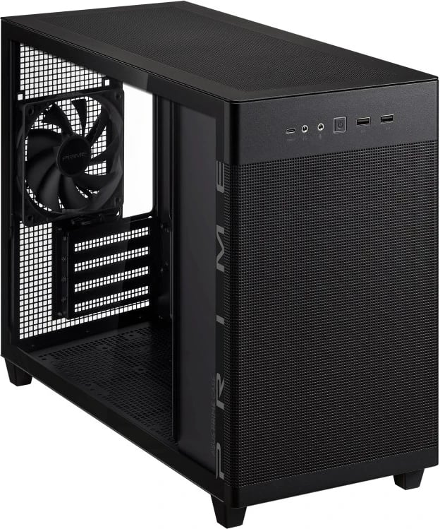 Kasë ASUS AP201 PRIME TG Mini Tower e Zezë